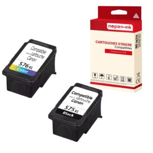 Cartouche pour Canon PG575XL + CL576XL Compatible Multicouleurs x 2 avec Pixma TR 4750i et 4751i, Pixma TS 3550i et 3551i