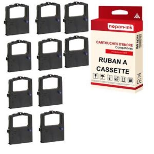 10 Ruban ML520/ML590/ML591 9002315 compatible pour OKI 8mm x 1,60m Noir - NOPA