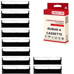 10 Ruban matriciel ML1120/ML1190 43571802 compatible pour OKI 12,7mm x 10m Noir