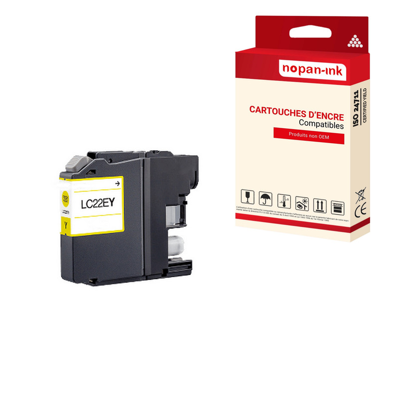 ENCRE compatible pour BROTHER LC22EY Jaune Y 15,6ml