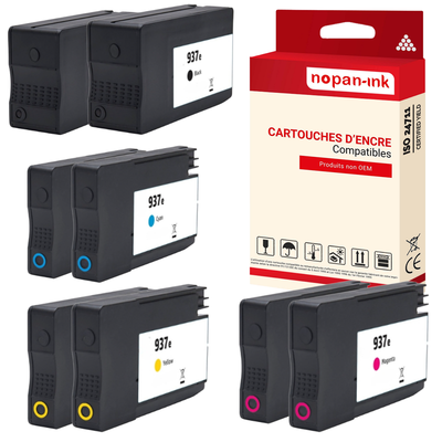 8 ENCRE pour HP 937eXL Multicolor 2500 - 1650 Pages avec OfficeJet Pro 9110b All
