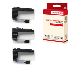 ENCRE compatible pour BROTHER LC424XL Noir 3BK 750 Pages