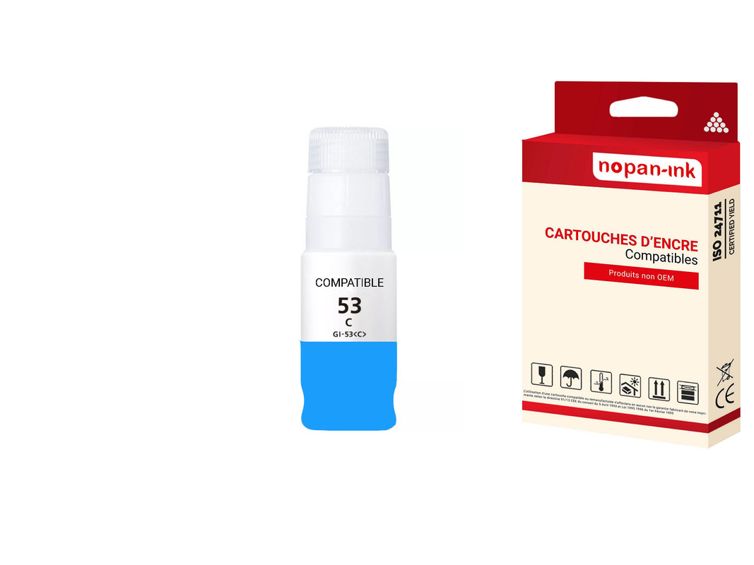 ENCRE compatible pour CANON GI-53 GI53 Cyan C 60ml