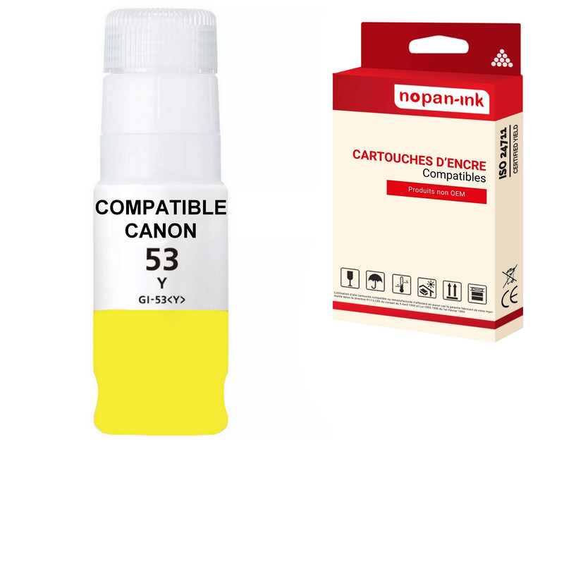ENCRE compatible pour CANON GI-53 GI53 Jaune Y 60ml