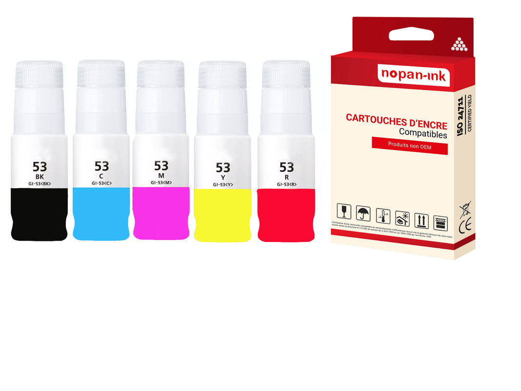 ENCRE compatible pour CANON GI-53 GI53 Multi-couleurs PK5R 60ml