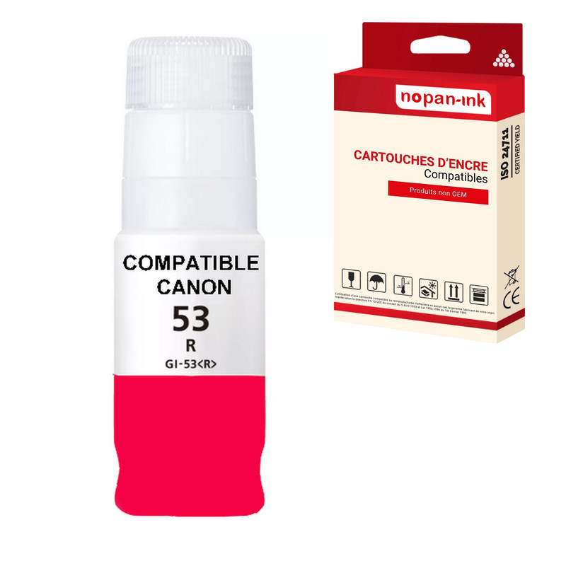 ENCRE compatible pour CANON GI-53 GI53 Rouge R 60ml