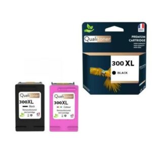 2 Cartouche d'encre compatible pour HP 300 XL Noir / Couleur CC641EE /CC644EE