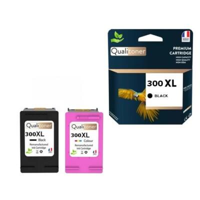 2 Cartouche d'encre compatible pour HP 300 XL Noir / Couleur CC641EE /CC644EE