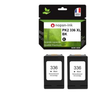 2 Cartouche d'encre compatible pour HP 336 XL Noir C9362EE