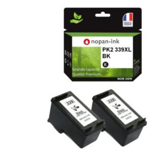 2 Cartouches d'encre compatible pour HP 339 XL Noir C8767EE