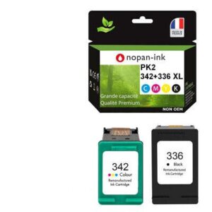 2 Cartouches d'encre compatible pour HP 342 +336 XL  C9361EE / C9362EE