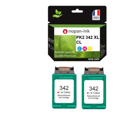 2 Cartouches d'encre compatible pour HP 342 XL Couleur C9361EE