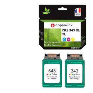 2 Cartouches d'encre compatible pour HP 343 XL Couleur C8766EE