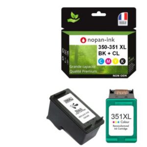 2 Cartouches d'encre compatible pour HP 350 + 351 XL CB336EE/CB338EE