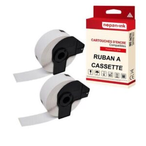 2 rouleau DK11218 étiquette ronde compatible pour Brother Ø 24 mm