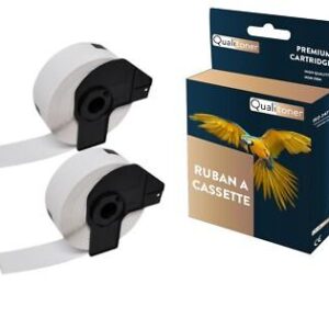 2 rouleau DK11218 étiquette ronde compatible pour Brother Ø 24 mm