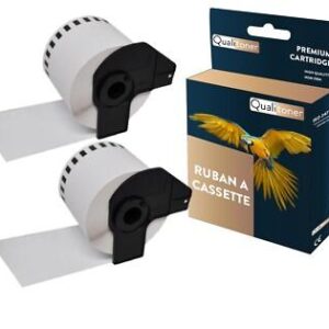 2 rouleau d'étiquettes DK22205 compatible pour Brother 62mm x 30,48m
