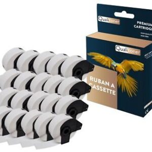20 rouleau DK11203 étiquette de dossier compatible pour Brother 17x87 mm
