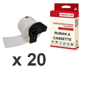 20 rouleau DK11209 Petite étiquette d'adresse compatible pour Brother 29x62 mm