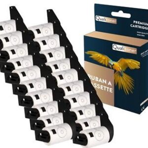 20 rouleau d'étiquettes DK11207 compatible pour Brother CD/DVD 58x58 mm