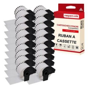 20 rouleau d'étiquettes DK22205 compatible pour Brother 62mm x 30,48m