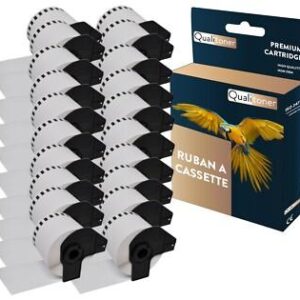 20 rouleau d'étiquettes DK22205 compatible pour Brother 62mm x 30,48m