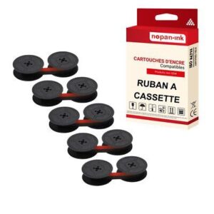 5 Ruban GROUPE4 GR4 GR-4 compatible pour Triumph-Adler 12,7mm x 10m Noir rouge