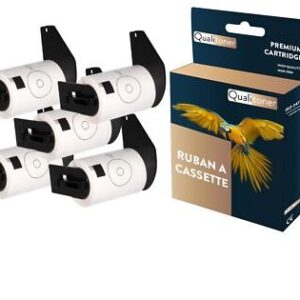 5 rouleau d'étiquettes DK11207 compatible pour Brother CD/DVD 58x58 mm