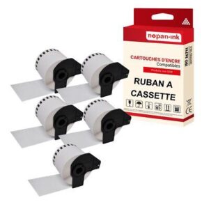 5 rouleau d'étiquettes DK22205 compatible pour Brother 62mm x 30,48m