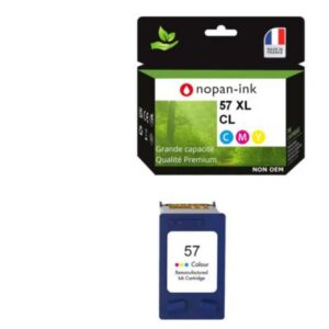 57XL fabriqué en France, 1 Cartouche d'encre compatible pour HP 57 XL Couleur