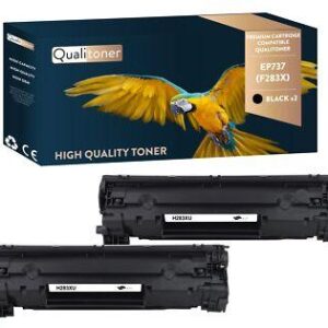 Toners CANON EP737 (CF283X) Noir Compatible x2 QUALITONER