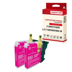NOPAN-INK - x2 Cartouche compatible pour BROTHER LC1100XL Magenta