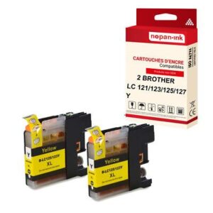 NOPAN-INK - x2 Cartouche compatible pour BROTHER LC127XL Jaune