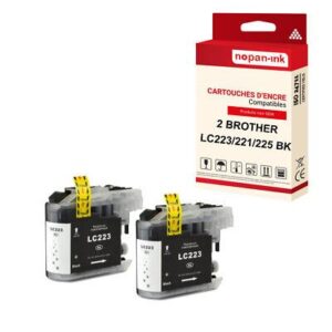 NOPAN-INK - x2 Cartouche compatible pour BROTHER LC221XL Noir