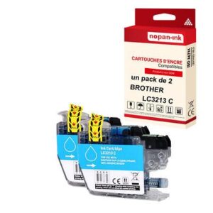 NOPAN-INK - x2 Cartouche compatible pour BROTHER LC3213XL Cyan