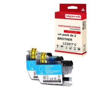 NOPAN-INK - x2 Cartouche compatible pour BROTHER LC3217XL Cyan