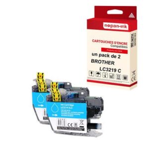 NOPAN-INK - x2 Cartouche compatible pour BROTHER LC3219XL Cyan
