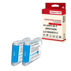 NOPAN-INK - x2 Cartouche compatible pour BROTHER LC970XL Cyan