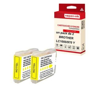NOPAN-INK - x2 Cartouche compatible pour BROTHER LC970XL Jaune
