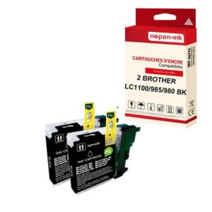 NOPAN-INK - x2 Cartouche compatible pour BROTHER LC980XL Noir