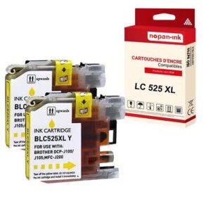 NOPAN-INK - x2 Cartouche compatible pour Brother LC525 XL Yellow