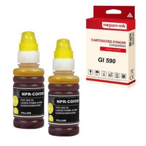 NOPAN-INK - x2 Cartouche compatible pour Canon GI590 Yellow