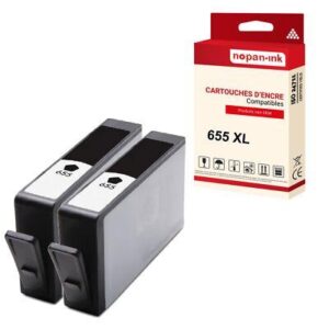 NOPAN-INK - x2 Cartouche compatible pour HP CZ109AE 655 Noir