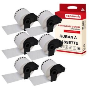 6 rouleau d'étiquettes DK22205 compatible pour Brother 62mm x 30,48m