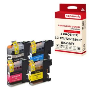NOPAN-INK - x4 Cartouche compatible pour BROTHER LC123XL Noir + Couleur