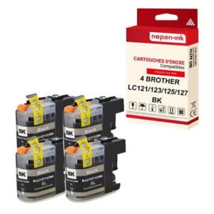 NOPAN-INK - x4 Cartouche compatible pour BROTHER LC125XL Noir