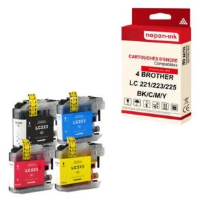 NOPAN-INK - x4 Cartouche compatible pour BROTHER LC225XL Noir + Couleur