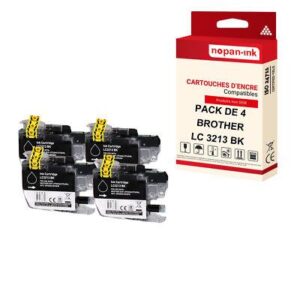 NOPAN-INK - x4 Cartouche compatible pour BROTHER LC3213XL Noir