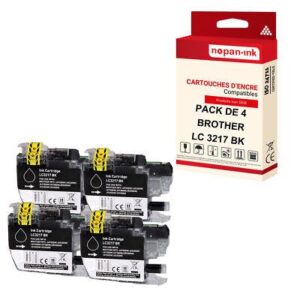 NOPAN-INK - x4 Cartouche compatible pour BROTHER LC3217XL Noir
