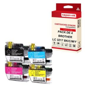 NOPAN-INK - x4 Cartouche compatible pour BROTHER LC3217XL Noir + Couleur